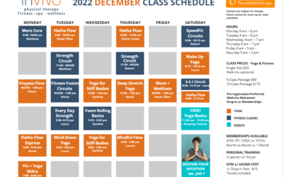 December 2022 INVIVO Class Schedule